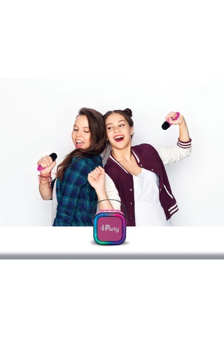 Enceinte Karaoké Portable avec 2 microphones sans fil - Rose