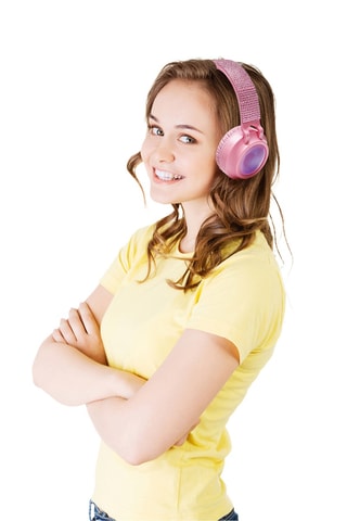Casque audio fil 2-en-1 - Rose