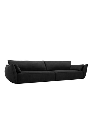 Canapé Vanda - Gris foncé - 4 places - Tissu bouclette