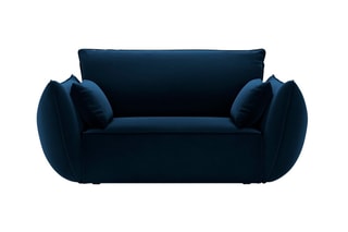 Fauteuil Vanda- Bleu roi - Tissu velours