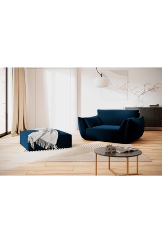 Fauteuil Vanda- Bleu roi - Tissu velours
