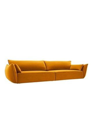 Canapé Vanda - Jaune - 4 places - Tissu velours