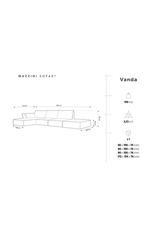 Canapé d'angle gauche Vanda - Beige - 5 places - Toucher velours