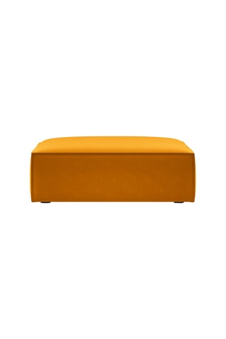 Pouf Vanda - Jaune - Tissu chenille - Toucher velours
