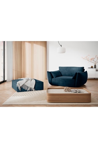 Pouf Vanda - Bleu roi - Tissu chenille