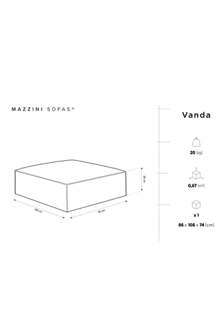 Pouf Vanda - Bleu roi - Tissu chenille