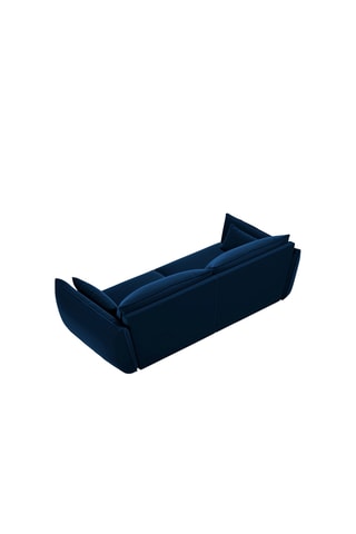 Canapé Vanda - Bleu roi - 3 places - Tissu velours