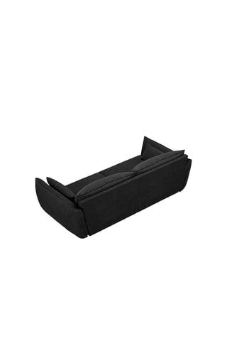 Canapé Vanda - Noir - 3 places - Tissu chenille