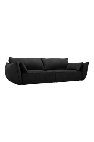 Canapé Vanda - Noir - 3 places - Tissu chenille