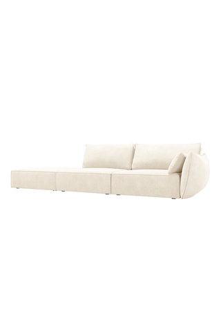 Canapé Vanda - Beige clair - 4 places - Tissu chenille