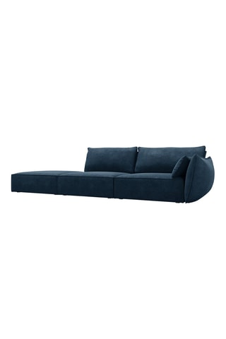 Canapé Vanda - Bleu roi - 4 places - Tissu chenille