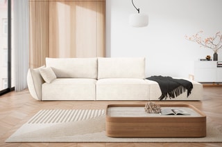 Canapé Vanda - Beige clair - 4 places - Tissu chenille
