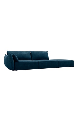 Canapé Vanda - Bleu roi - 4 places - Tissu chenille