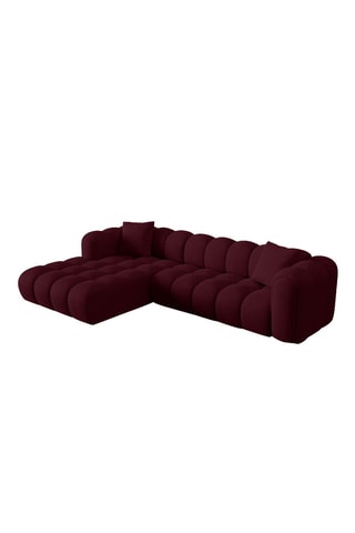 Canapé d’angle gauche modulaire Astro - Bordeaux - 4 places - En tissu chenille