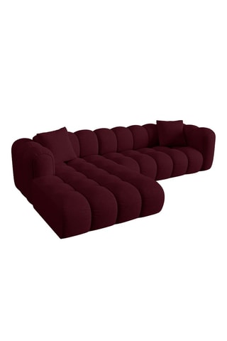 Canapé d’angle gauche modulaire Astro - Bordeaux - 4 places - En tissu chenille