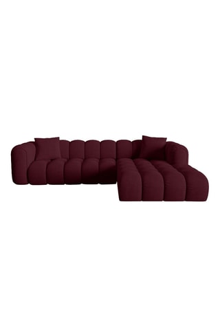 Canapé d’angle droit modulaire Astro - Bordeaux - 4 places - En tissu chenille