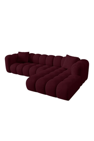 Canapé d’angle droit modulaire Astro - Bordeaux - 4 places - En tissu chenille