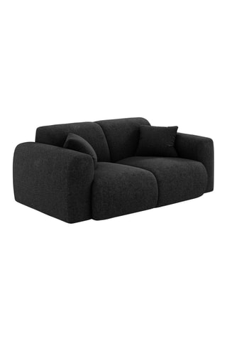 Canapé Nolio - Noir - 2 places - En tissu chenille - Toucher soie