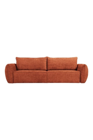 Canapé convertible Vanda - Orange - 3 places - En tissu chenille