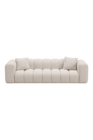 Canapé convertible Astro - Beige - 3 places - En tissu structuré et tissu chenille moly