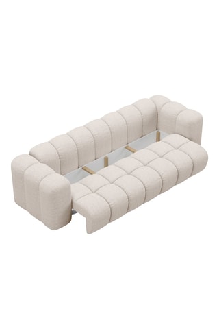 Canapé convertible Astro - Beige - 3 places - En tissu structuré et tissu chenille moly