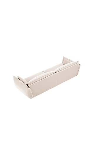 Canapé Vanda - 4 places - Beige - Tissu velours
