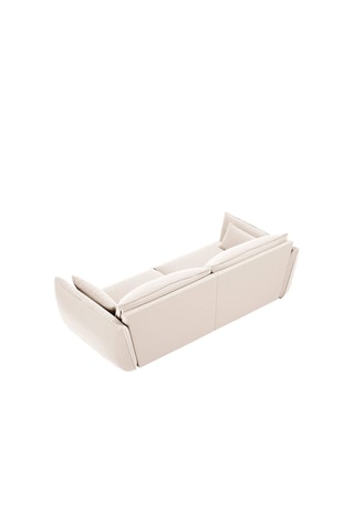 Canapé Vanda - 3 places - Beige clair - Tissu synthétique velours
