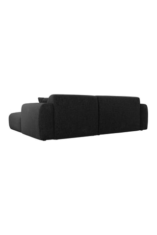Canapé d’angle gauche Nolio - Noir - 4 places - En polyester - Toucher soie
