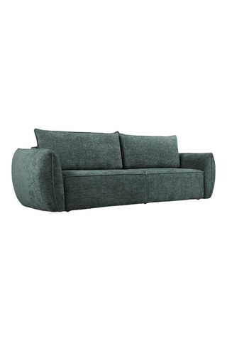 Canapé convertible Vanda - Vert foncé - 3 places - En tissu chenille