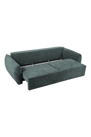 Canapé convertible Vanda - Vert foncé - 3 places - En tissu chenille