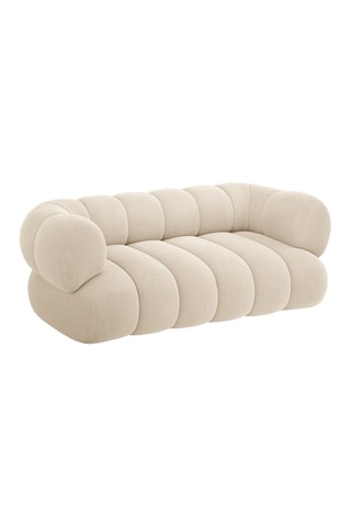 Canapé Koge - Beige clair - 2 places - Toucher velours