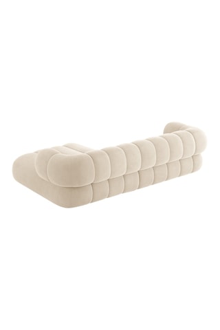 Canapé d’angle droit Koge - Beige clair - 5 places - En tissu velours
