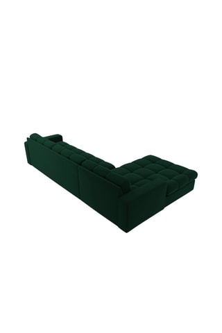 Canapé d’angle gauche Yohan - Vert bouteille - 4 places - Toucher velours