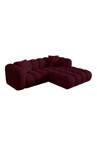 Canapé d'angle droit - Bordeaux - 3 places - En tissu chenille
