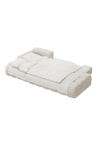 Canapé d’angle gauche convertible Orchid - Beige - 3 places - En tissu structurel