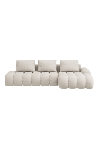 Canapé d’angle droit convertible Orchid - Beige - 3 places - En tissu structurel