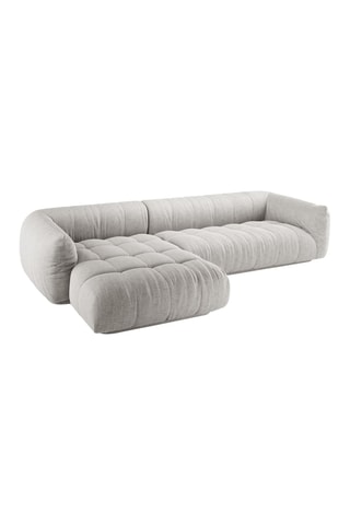Canapé d’angle gauche modulaire Julia - Gris clair - 3 places - En polyester et nylon