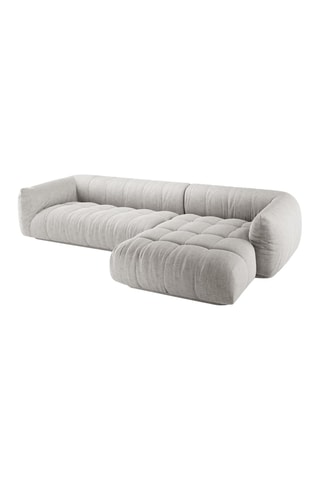 Canapé d’angle droit modulaire Julia - Gris clair - 3 places - En polyester et nylon