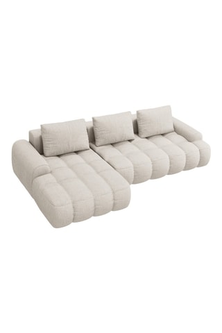 Canapé d’angle gauche convertible Orchid - Beige - 3 places - En tissu structurel