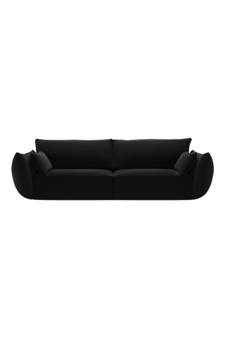 Canapé Vanda - Noir - 3 places - En tissu velours