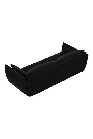 Canapé Vanda - Noir - 3 places - En tissu velours