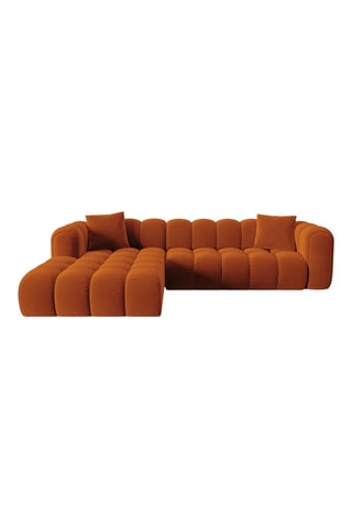 Canapé d'angle gauche Astro - Orange - 4 places - En velours