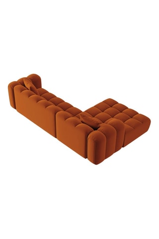 Canapé d'angle gauche Astro - Orange - 4 places - En velours