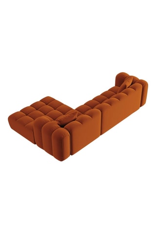 Canapé d'angle droit Astro - Orange - 4 places - En velours