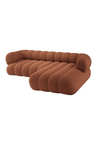 Canapé d’angle droit Koge - Rouge brique - 5 places - En tissu chenille