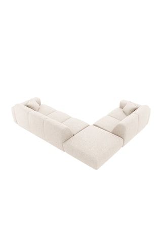 Canapé d’angle gauche Nolio - Beige clair - 4 places - En polyester toucher soie