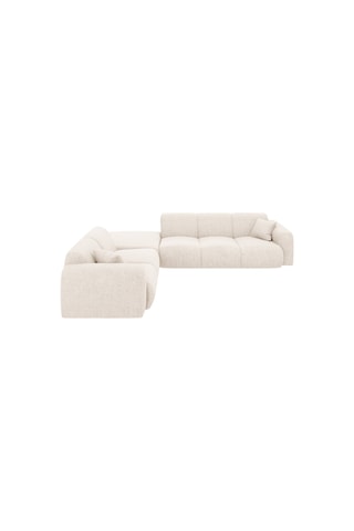 Canapé d’angle gauche Nolio - Beige clair - 4 places - En polyester toucher soie