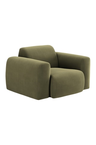 Fauteuil Nolio - Kaki - Toucher velours