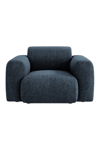 Fauteuil Nolio - Bleu roi chiné - En tissu chenille
