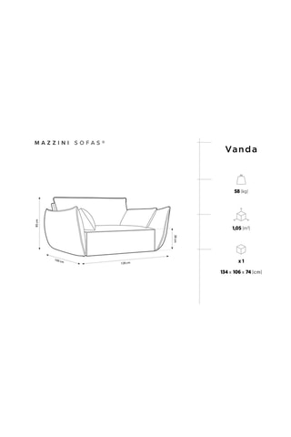 Fauteuil Vanda - Beige - Revêtement velours